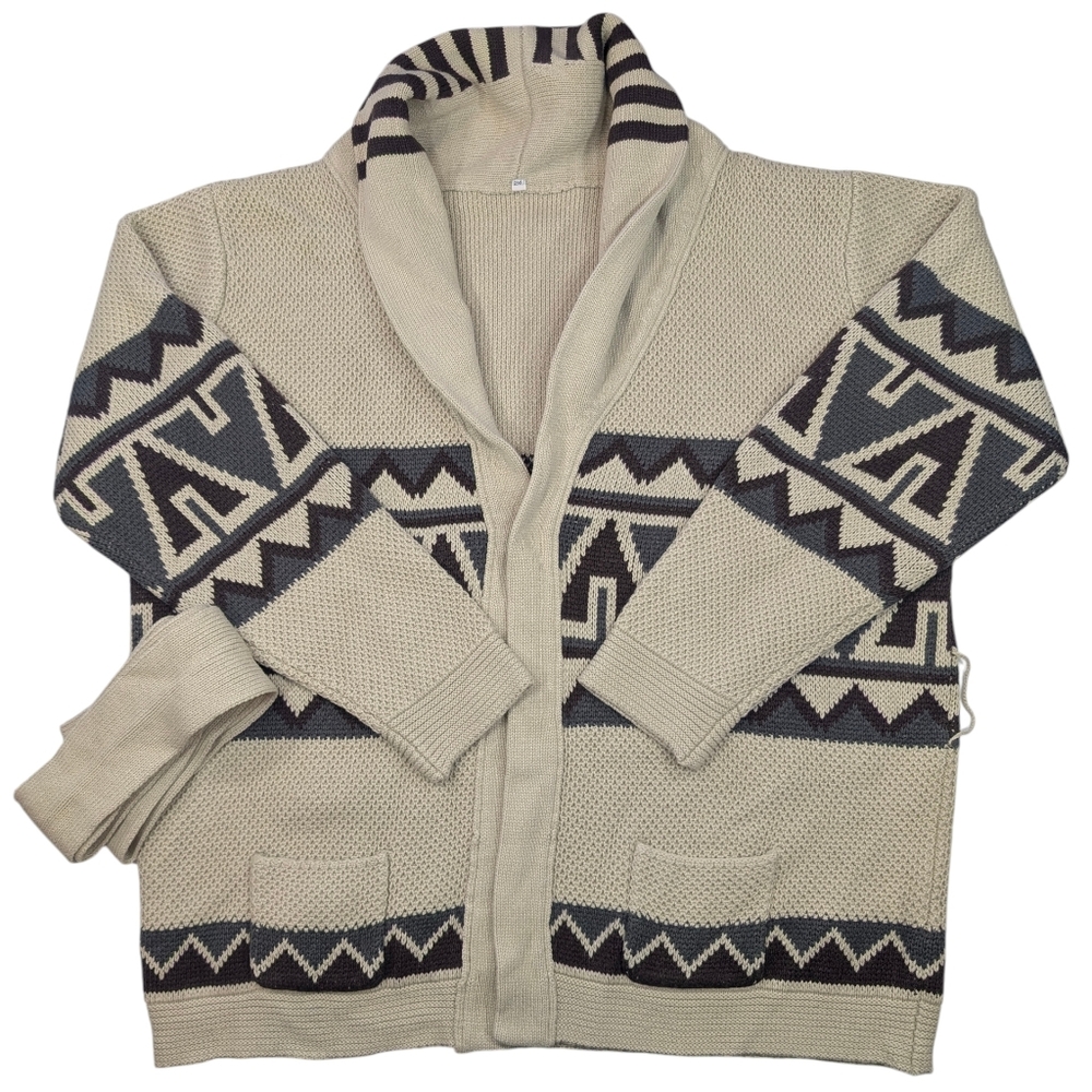 Costume Agent 2X Starsky & Hutch belted boho  neutral cardigan W pouch pockets.